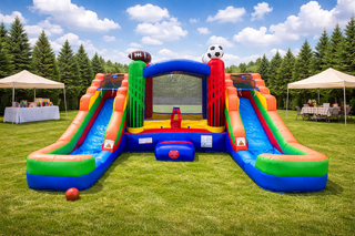 MVP Sports Zone Bounce House/double slide combo WET/DRY