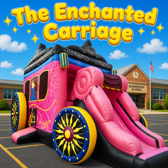 The Enchanted Carriage Bounce House/Slide combo WET/DRY