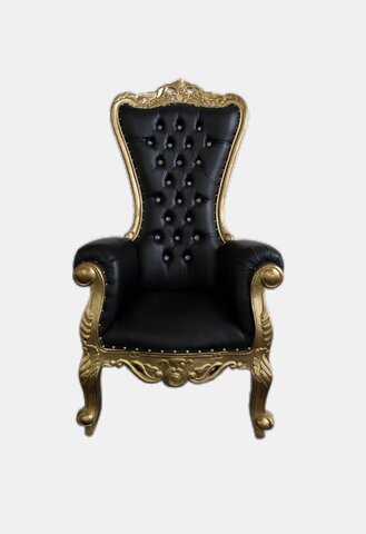 Single Throne Chair Black/Gold