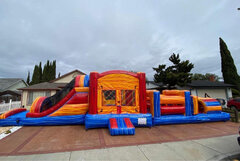 NEW !13ft x 49ft Marble Bounce House Obstacle Course 