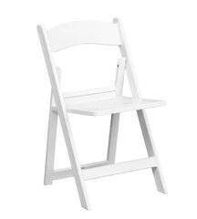 White Resin Chair w/ Slatted seat