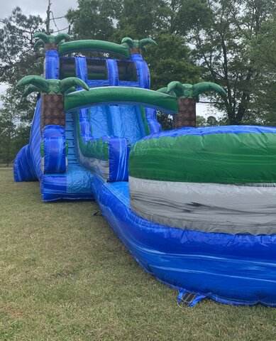 20FT tall Dual lane Island Drop water slide with pool