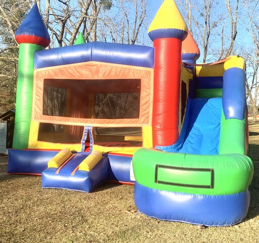 Side slide bounce house combo