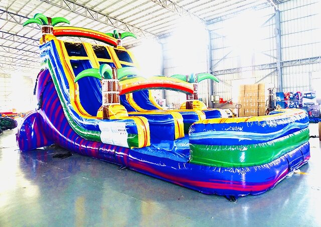 18 FT. Goombay Blast Center Climb water slide with Pool