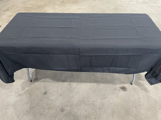 60x102 black table linen 6 foot tables