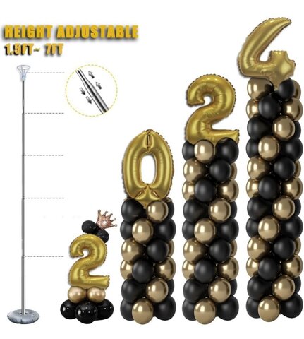 set of 4 balloon column stands 1-1/2-7 feet tall