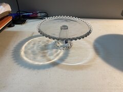 Beaded glass cake stand  11inch