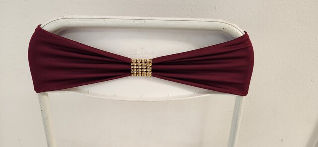 Chair sash burgundy spandex