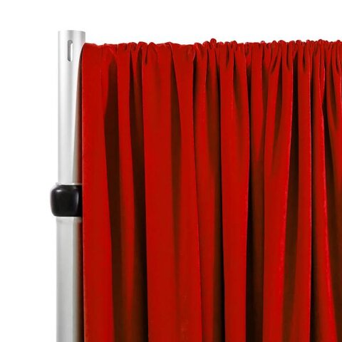 Pipe & Drape 12' Red Velvet Drapes