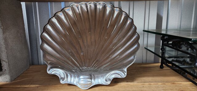 Tray, Serving Silver Clam Shell