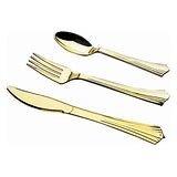 Fork gold single use plastic 50 ct