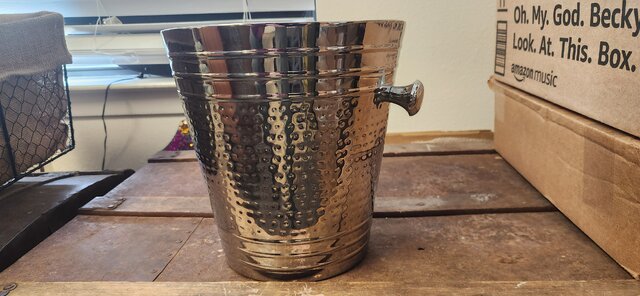 ice bucket stainless hammered