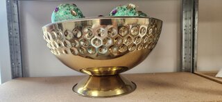 punch bowl 2g Gold Hammered