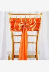 chair sash orange satin