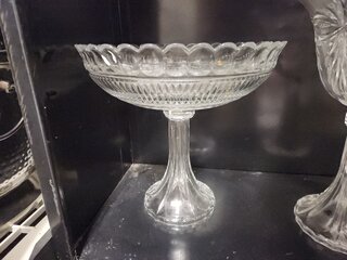 Bowl glass pedestal tall 