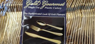 Gold single use Fork