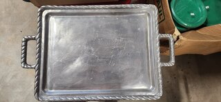 Tray, handled Rectangle rope 21