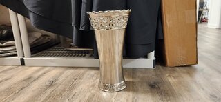 Vase silver glass 14 inch