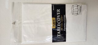 Tablecloth white plastic round disposable 