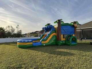 Bounce house with slide combo rental in St Cloud Florida kids birthday party inflatable combo unit