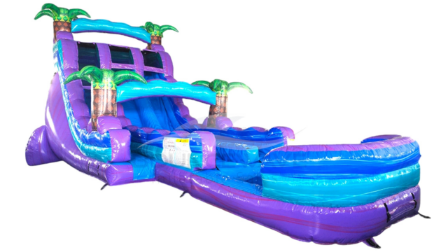 20ft Tropical Magenta Dual Lane Water Slide