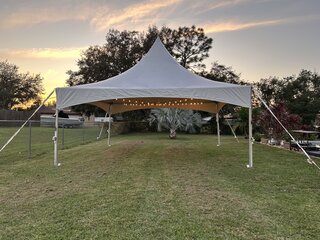 20x20 high peak tent rental in Central Florida