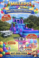 Double Lane Water Slide + Concession + Seating Party Package