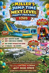 Next Level Party Package | Dual Lane Slide + Obstacle + Sports Game + Seating