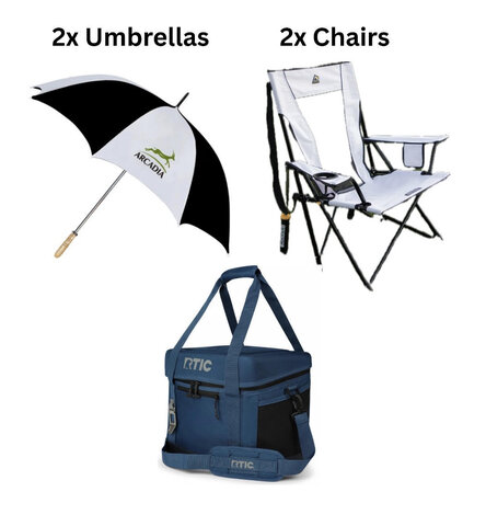 Combination of Chairs and Coolers etc