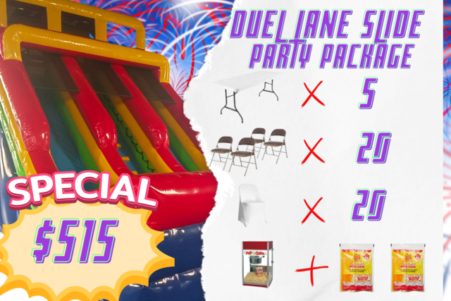 Duel Lane Slide Party Package #1 (Dry) -POP