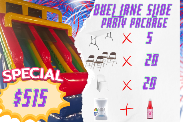 Duel Lane Slide  Party Package #3 (Dry) -SC