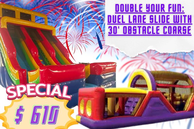 Double Your Fun #14 - Duel Lane Slide + 30' Obstacle 