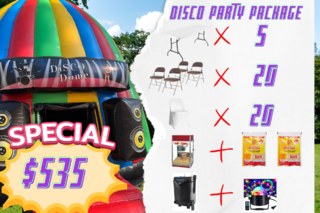 Disco Party Package #2 with Popcorn Machine