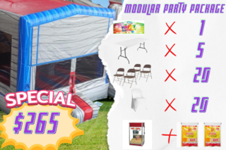 Themed Birthday Bounce House Package #2 with Popcorn Machine