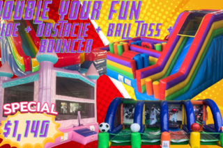 Double Your Fun #13: Duel Lane Slide, Obstacle, Ball Toss, Princess Castle 