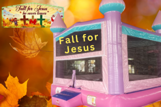 Fall for Jesus Bounce House Castle- Pink