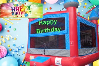Happy Birthday Bounce House W/ Twister Option