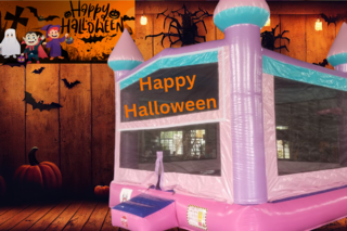 Happy Halloween Bounce House Castle- Pink