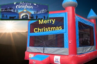 Merry Christmas-Manger   Bounce House W/ Twister Option