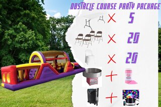 Obstacle Course Party Package with Cotton Candy Machine