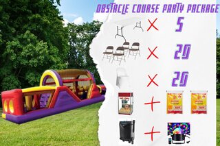 Obstacle Course Party Package with popcorn machine 