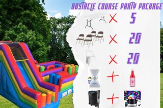 Obstacle Course with Slide Party Package with Snow Cone Machine