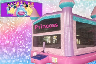 Princess  Bounce House Castle- Pink