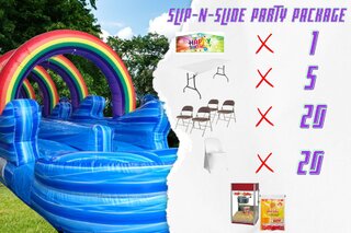 Slip -n- Slide Party Package with Popcorn Machine