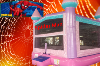 Spiderman Pink Castle Bounce House