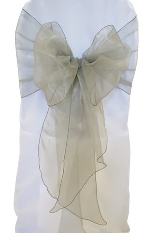 Gray organza sashes