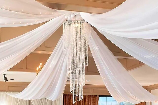 Ceiling Drape White 4 arms 