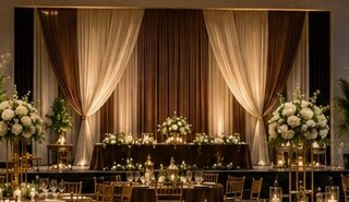 Stage Backdrop Brown and Ivory