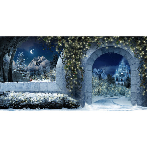 Winter-Castle-Lit-Archway Backdrop