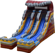 16 FT Dual Lane Lava Falls Water Slide